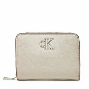 Női pénztárca Calvin Klein Jeans Minimal Monogram Md Zip Around LV04K1009G Ekru kép