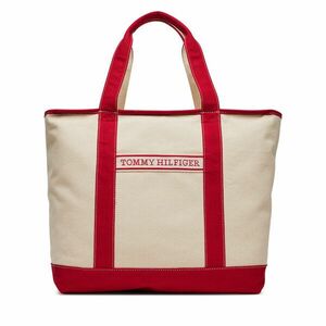 Táska Tommy Hilfiger Th Summer Canvas Tote AW0AW17421 Bézs kép
