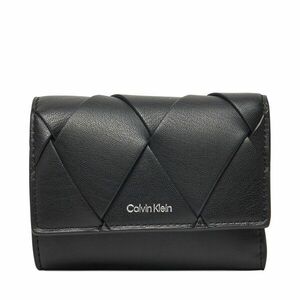 Női pénztárca Calvin Klein Ck Woven Small Trifold K60K612953 Fekete kép