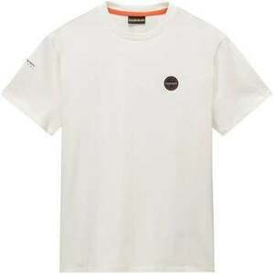 Rövid ujjú pólók Napapijri S Badge T-Shirt White Heron kép