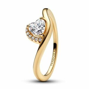 Pandora Pandora Romantikus aranyozott gyűrű Hullámzó szív Shine Timeless 163660C01 52 mm kép