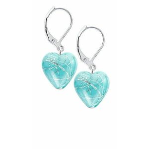 Lampglas Lampglas Türkiz fülbevaló Turquoise Caress Lampglas gyönggyel ELH12, tiszta ezüst kép