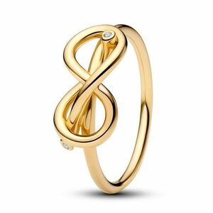 Pandora Pandora Aranyozott gyűrű Végtelen csomó cirkónium kövekkel Shine Moments 163759C01 58 mm kép