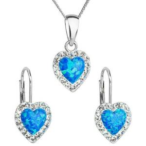 Evolution Group - Pavona Evolution Group - Pavona Csillogó ékszerszett Preciosa kristállyal 39161.1 & blue s.opal (fülbevaló, nyaklánc, medál) kép