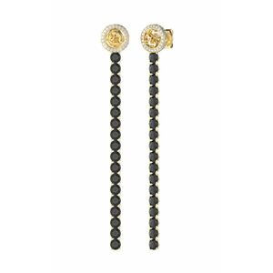 Guess Guess Jellegzetes aranyozott fülbevaló fekete kristályokkal Paradise JUBE05144JWYGBKT/U kép