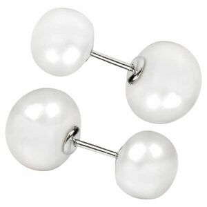 JwL Luxury Pearls JwL Luxury Pearls Ezüst kétoldalas fülbevaló fehér igazgyöngyökkel JL0255 kép