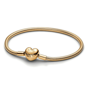 Pandora Pandora Romantikus aranyozott karkötő szív kapoccsal Shine Moments 563050C00 19 cm kép