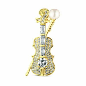 JwL Luxury Pearls JwL Luxury Pearls Csillogó gyöngyház bross Hegedű JL0871 kép