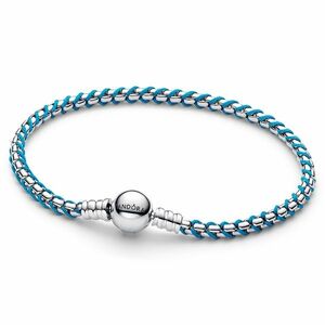 Pandora Pandora Ezüst karkötő medálokra türkizkék zsinórral Moments 593816C01 19 cm kép