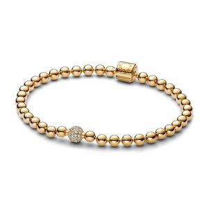 Pandora Pandora Aranyozott gyöngy karkötő Signature Shine 568342C01 19 cm kép