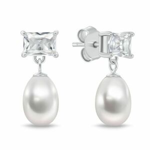 Brilio Silver Brilio Silver Modern ezüst fülbevaló cirkónium kövekkel és igazgyönggyel EA1200W kép