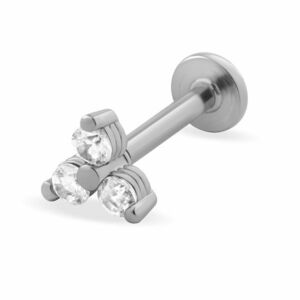 Troli Troli Csillogó acél labret piercing kristályokkal kép