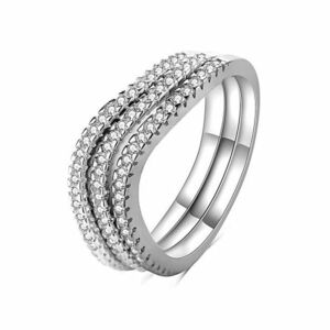 MOISS MOISS Tripla ezüst gyűrű cirkónium kövekkel R00023 58 mm kép