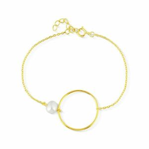 JwL Luxury Pearls JwL Luxury Pearls Minimalista aranyozott karkötő igazgyönggyel JL0858 kép