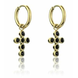 Marc Malone Marc Malone Aranyozott kereszt fülbevaló Avianna Black Earrings MCE23120G kép