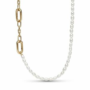 Pandora Pandora Luxus aranyozott nyaklánc igazgyöngyökkel Shine Me 362302C01-45 kép