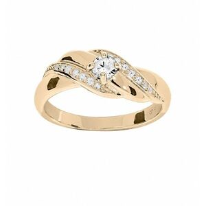 Troli Troli Elegáns aranyozott gyűrű átlátszó cirkónium kövekkel PO/SR08997E 54 mm kép