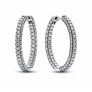 Pandora Pandora Csillogó fülbevaló Pavé karikák Timeless 293016C01 kép