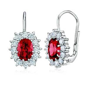 Silvego Silvego Ezüst fülbevalók piros cirkónium kövekkel Swarovski SILVEGOB31571-SR kép