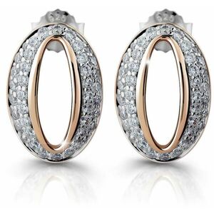 Modesi Modesi Elegáns ezüst bronz fülbevaló cirkónium kövekkel M25007 kép