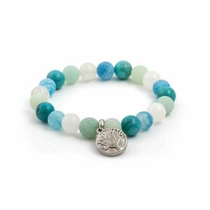 Agato Agato Jáde, achát, amazonit és howlite gyöngykarkötő MINK46/17 kép