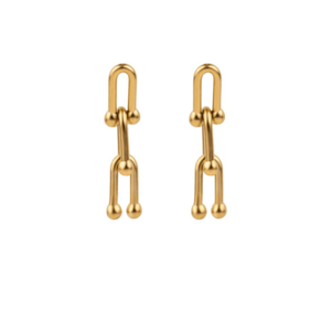Marc Malone Marc Malone Lenyűgöző aranyozott lógó fülbevaló Ivy Gold Earrings MCE250180G kép