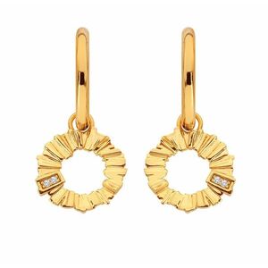 Hot Diamonds Hot Diamonds Aranyozott 2 az 1-ben fülbevaló gyémántokkal és topázokkal Golden Edit Hope DE838 kép