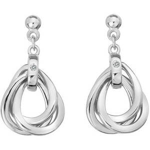 Hot Diamonds Hot Diamonds Ezüst gyémánt fülbevaló Trio DE644 kép