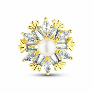 JwL Luxury Pearls JwL Luxury Pearls Csillogó hópehely alakú bross gyöngyökkel JL0873 kép