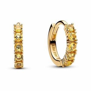 Pandora Pandora Aranyozott karika fülbevaló sárga kristályokkal Timeless Shine 263849C01 kép