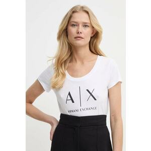 Armani Exchange pamut póló női, fehér kép