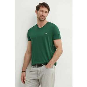 Lacoste pamut póló zöld, férfi, sima, TH6710 kép