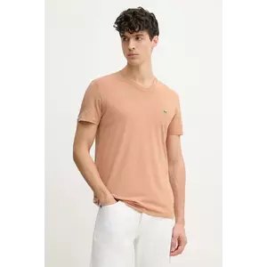Lacoste pamut póló rózsaszín, férfi, sima, TH6710 kép