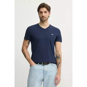 Lacoste pamut póló sötétkék, férfi, sima, TH6710 kép