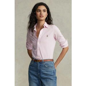 Polo Ralph Lauren pamut ing női, galléros, rózsaszín, slim kép