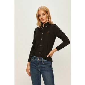 Polo Ralph Lauren pamut ing női, galléros, fekete, regular kép