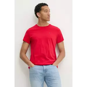 Tommy Jeans pamut póló piros, férfi, sima, DM0DM04411 kép