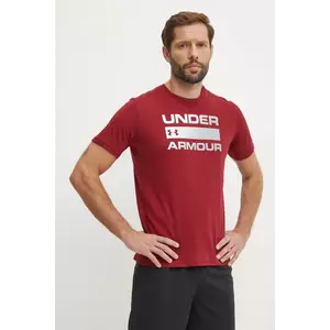 Under Armour edzős póló Team Issue Wordmark bordó, nyomott mintás, 1329582 kép