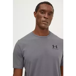 Under Armour t-shirt SPORTSTYLE LEFT CHEST szürke, férfi, sima, 1326799 kép