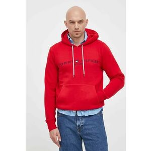 Tommy Hilfiger felső piros, férfi, nyomott mintás, kapucnis kép