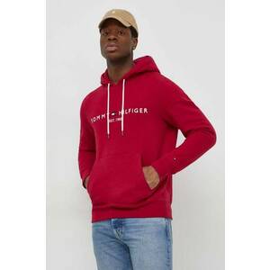 Tommy Hilfiger felső bordó, férfi, nyomott mintás, kapucnis kép
