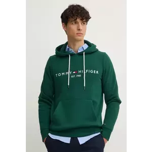Tommy Hilfiger felső zöld, férfi, nyomott mintás, kapucnis kép