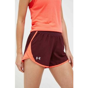 Under Armour rövidnadrág futáshoz Fly-By 2.0 bordó, sima, közepes derékmagasságú kép