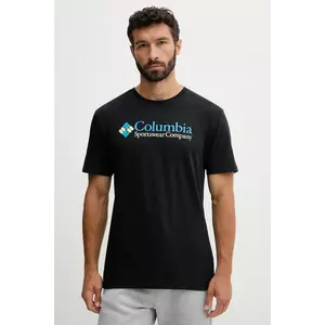 Columbia t-shirt CSC Basic Logo fekete, nyomott mintás, 1680053 kép