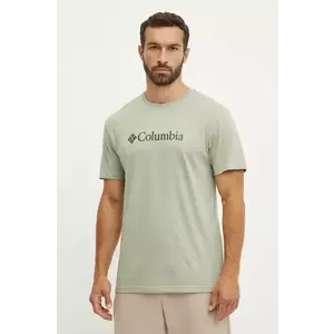 Columbia t-shirt CSC Basic Logo zöld, férfi, nyomott mintás, 1680053 kép