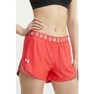 Under Armour edzős rövidnadrág Play Up 3.0 piros, nyomott mintás, közepes derékmagasságú kép