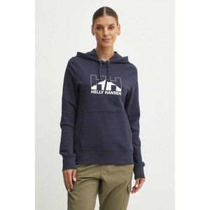 Helly Hansen felső NORD GRAPHIC sötétkék, női, nyomott mintás, kapucnis, 62981 kép