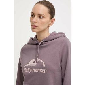 Helly Hansen felső NORD GRAPHIC lila, női, nyomott mintás, kapucnis, 62981 kép