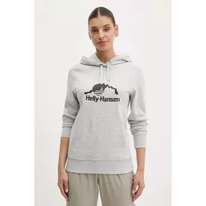 Helly Hansen felső NORD GRAPHIC szürke, női, nyomott mintás, kapucnis, 62981 kép
