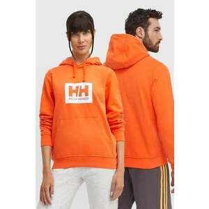 Helly Hansen pamut melegítőfelső narancssárga, nyomott mintás, kapucnis, 62981 kép